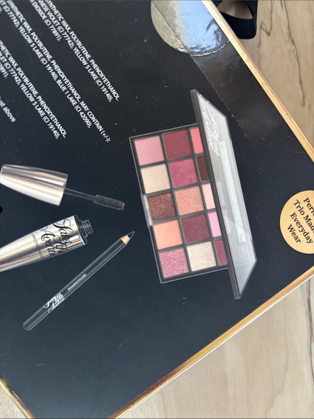 Saks Fifth Avenue Pink & Rose Eyeshadow Palette Trio with Mascara and Eyeliner - Picture 3 of 3